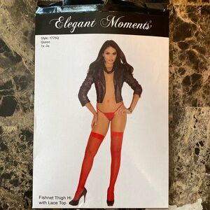 FISHNET THIGH HIGH WITH LACE TOP